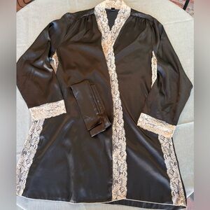 Frederick's of Hollywood Black Satin with Cream Lace